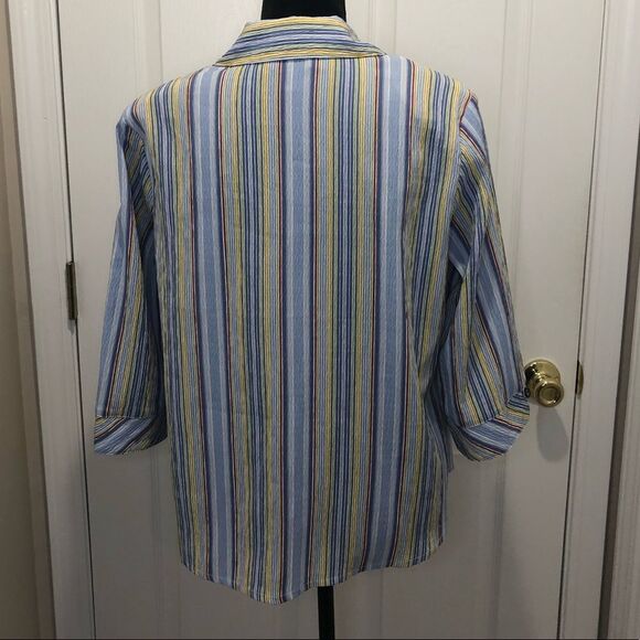Allison Daley button down multi color blouse - Picture 5 of 8